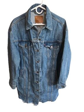 Levi’s Premium Big E Women’s Long Trucker Jacket 72732‑0000 Size L EXC
